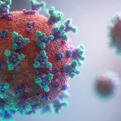 New visualisation of the Covid-19 virus. This 3D visualisation of the Covid-19 virus has been created using the latest data available.